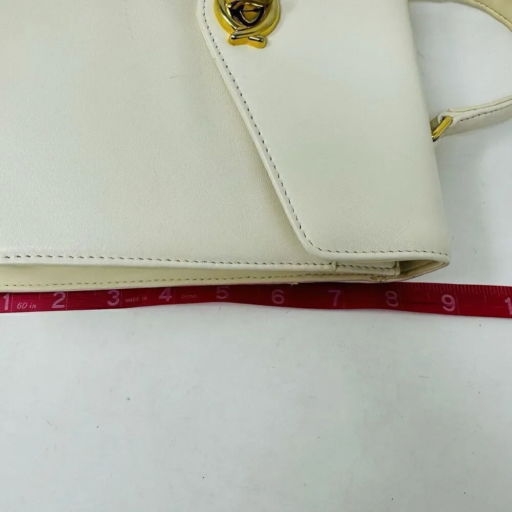 Vintage Giani Bernini Beige Leather‎ Shoulder Bag with Woven Chain Strap